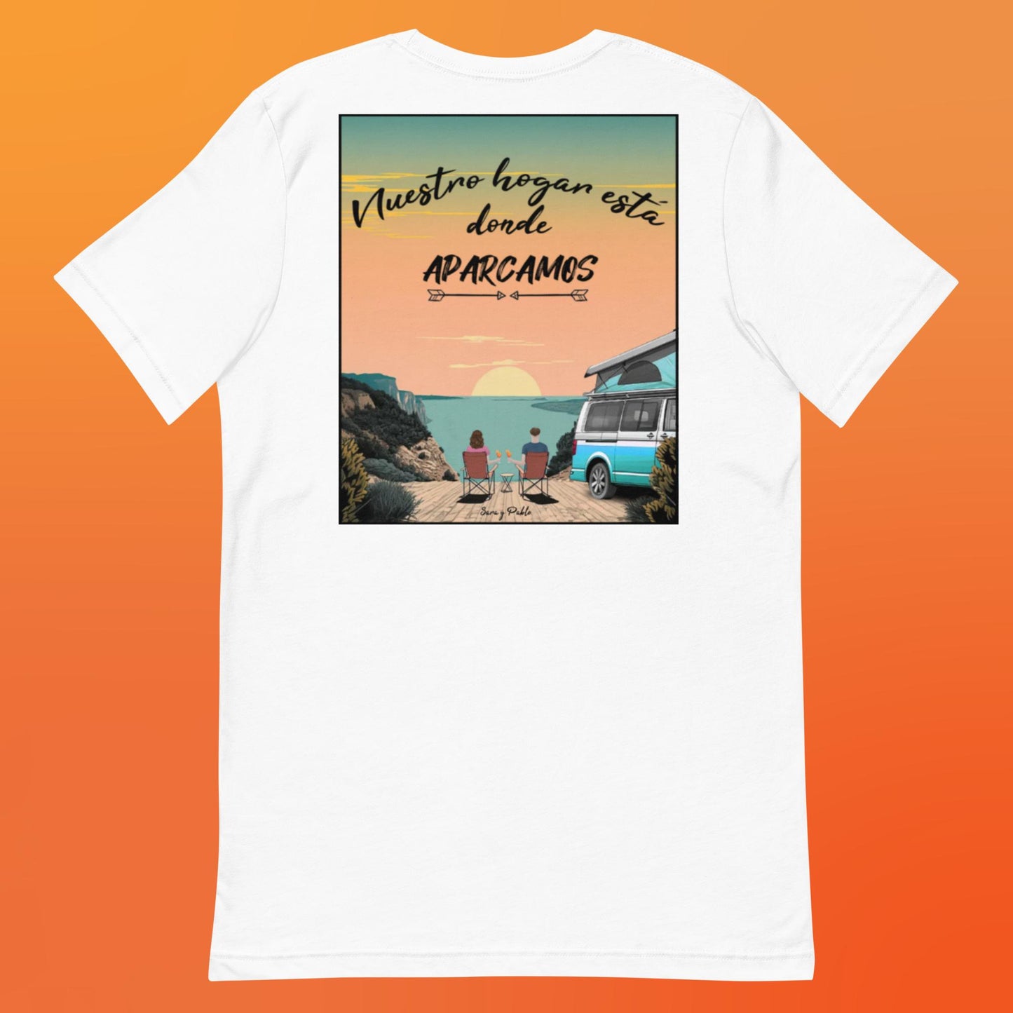 Camiseta Personalizable 'Horizonte en Camper' para Parejas